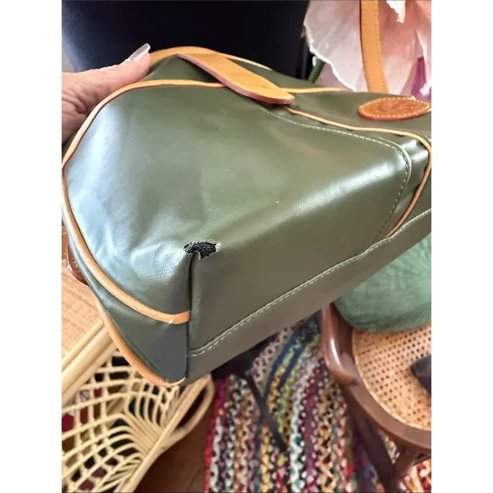 Vintage Hunting World Green & Tan Equestrian Safari Explorer Chic Crossbody Bag